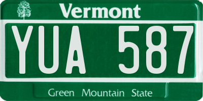 VT license plate YUA587