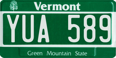 VT license plate YUA589