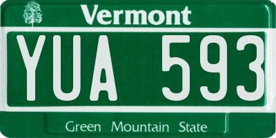 VT license plate YUA593