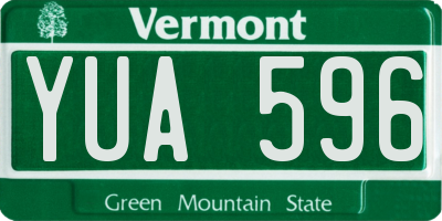 VT license plate YUA596