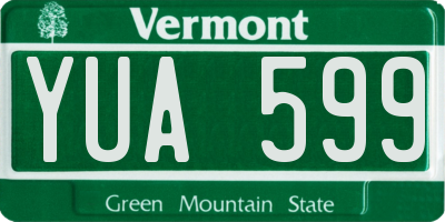 VT license plate YUA599