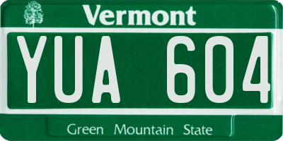 VT license plate YUA604
