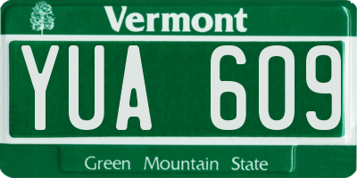 VT license plate YUA609