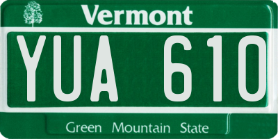 VT license plate YUA610