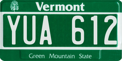 VT license plate YUA612