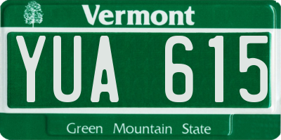 VT license plate YUA615