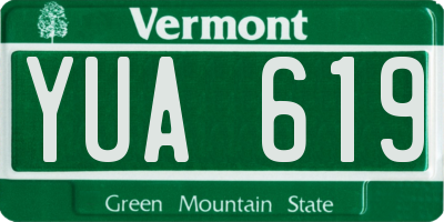 VT license plate YUA619