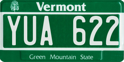 VT license plate YUA622