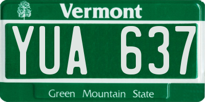 VT license plate YUA637