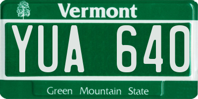 VT license plate YUA640