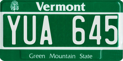VT license plate YUA645