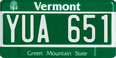 VT license plate YUA651