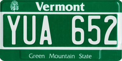 VT license plate YUA652
