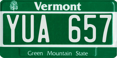 VT license plate YUA657