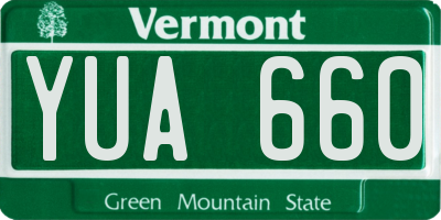 VT license plate YUA660