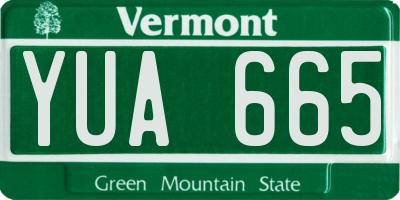 VT license plate YUA665