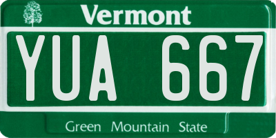 VT license plate YUA667