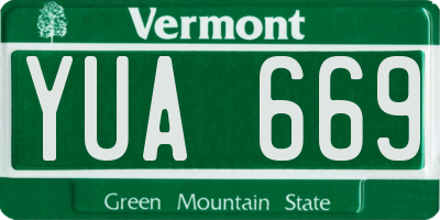 VT license plate YUA669