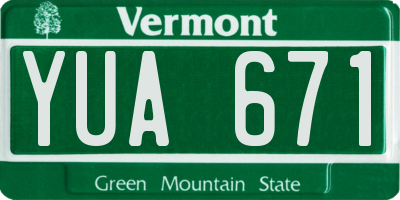 VT license plate YUA671
