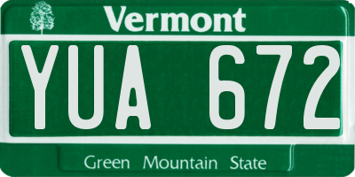 VT license plate YUA672