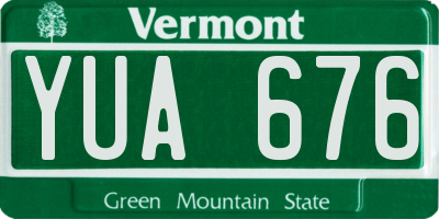 VT license plate YUA676