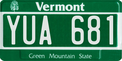 VT license plate YUA681