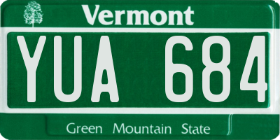 VT license plate YUA684