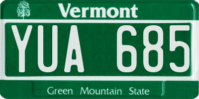 VT license plate YUA685