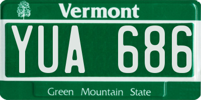 VT license plate YUA686