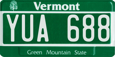 VT license plate YUA688