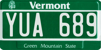 VT license plate YUA689