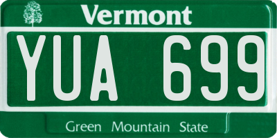 VT license plate YUA699