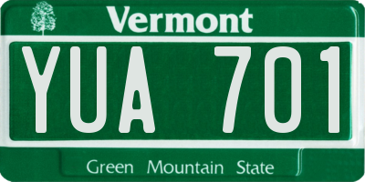 VT license plate YUA701