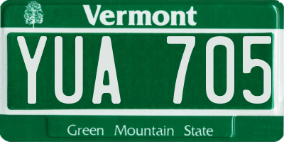 VT license plate YUA705