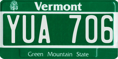 VT license plate YUA706