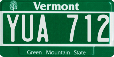 VT license plate YUA712