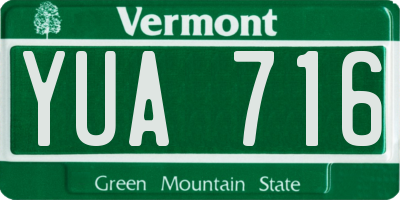 VT license plate YUA716