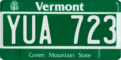 VT license plate YUA723
