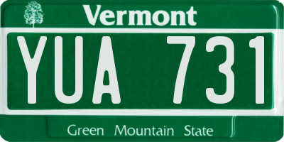 VT license plate YUA731