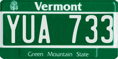 VT license plate YUA733