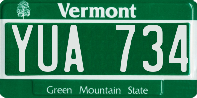 VT license plate YUA734