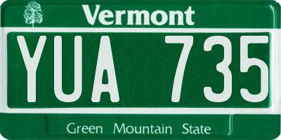VT license plate YUA735