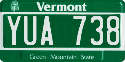 VT license plate YUA738
