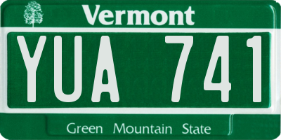VT license plate YUA741
