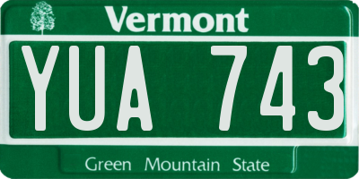 VT license plate YUA743