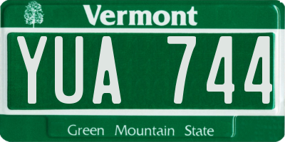 VT license plate YUA744