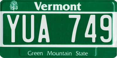 VT license plate YUA749