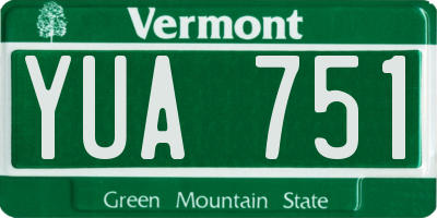 VT license plate YUA751