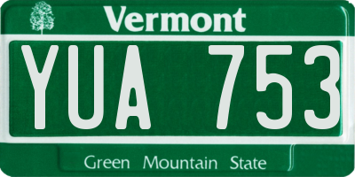 VT license plate YUA753