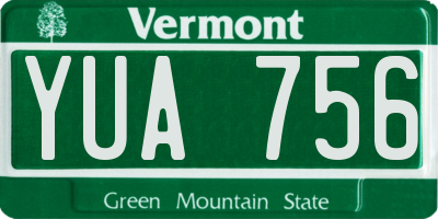 VT license plate YUA756